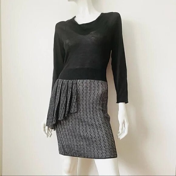 Yigal Azrouel New York Cashmere & Silk Asymmetrical Ruffle Dress NWT, S - Picture 2 of 12